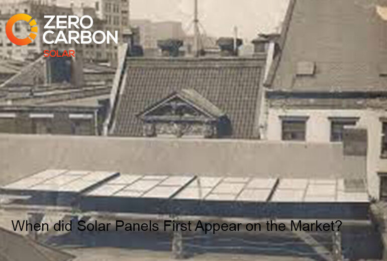When did solar panels first appear on the market?